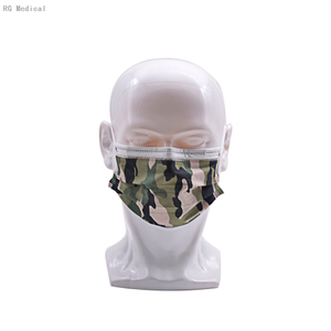 Masque facial jetable 3 plis de style camouflage vert