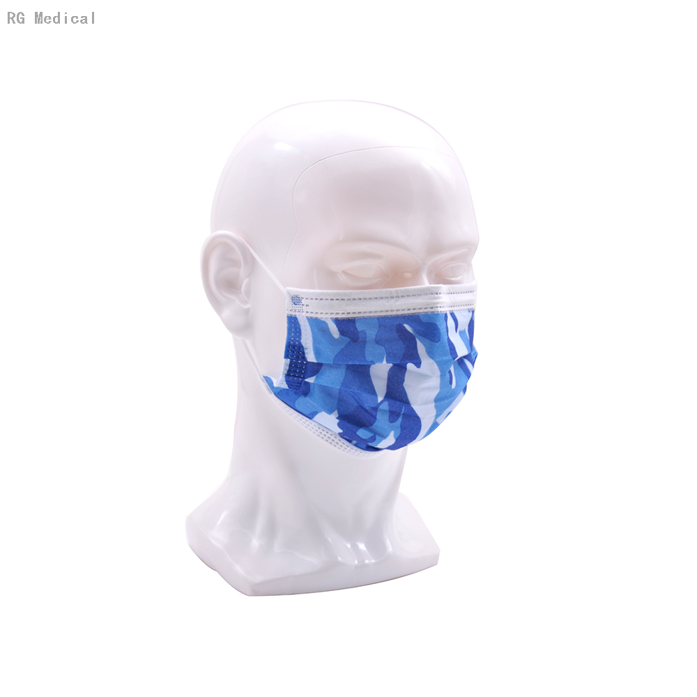 Masque facial bleu à 3 plis pour respirateur jetable Skin-kind